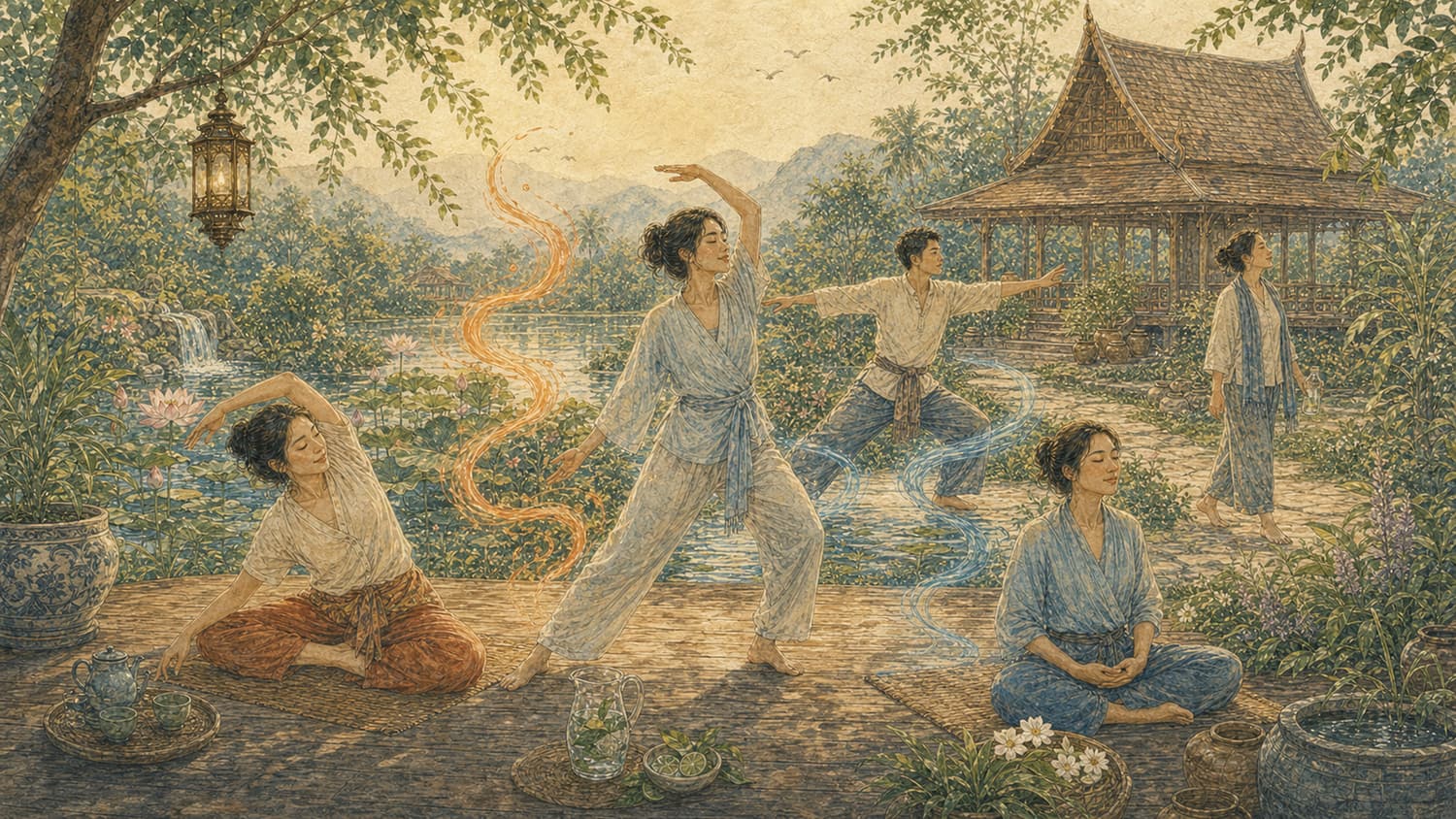 ภาพประกอบบทที่ 7 ท่าและกิจกรรมสำหรับคนธาตุไฟ