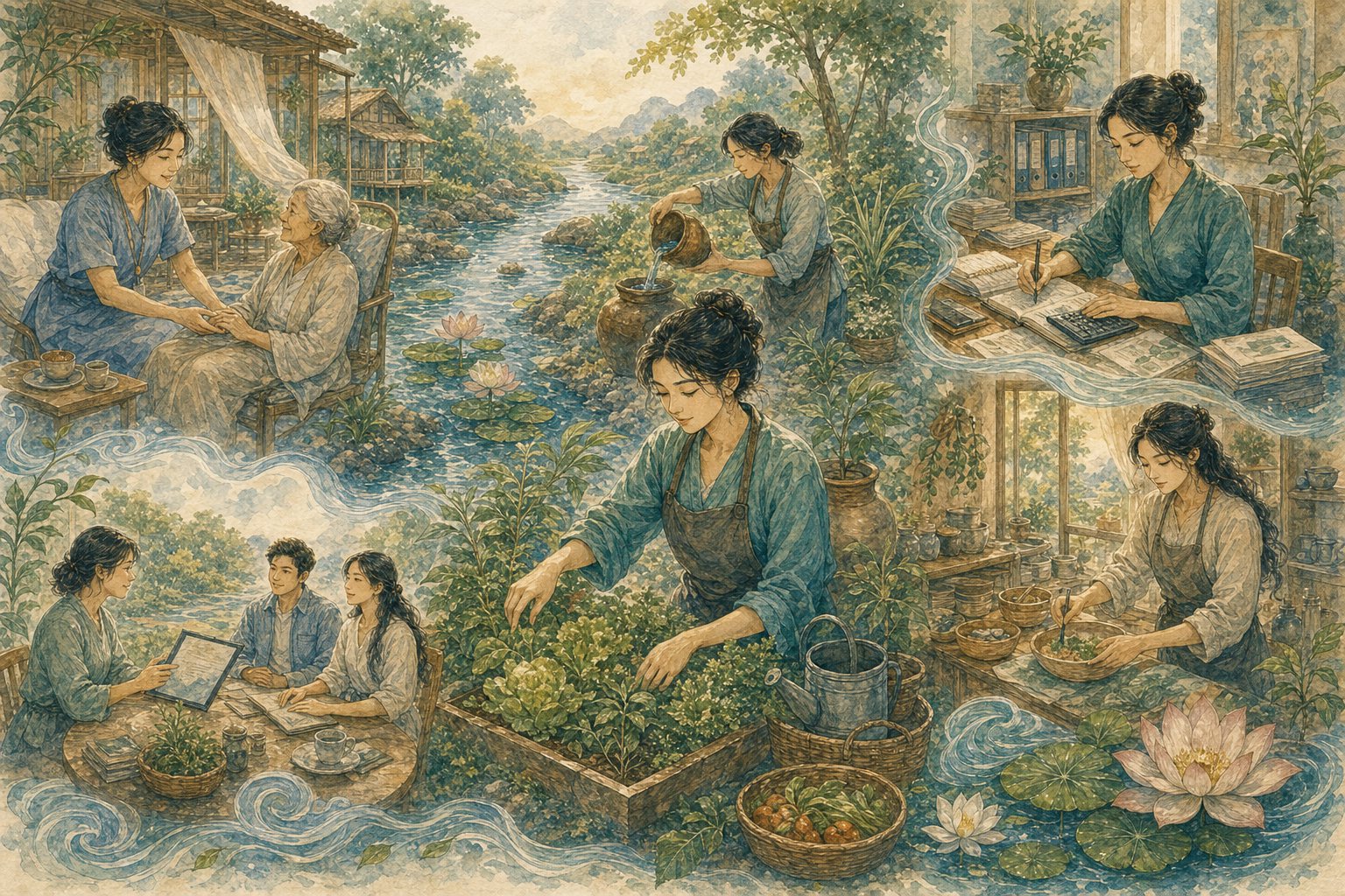 ภาพประกอบบทที่ 6 — งานที่เหมาะกับคนธาตุน้ำ